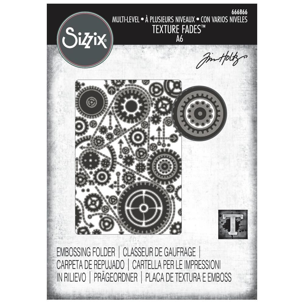 Sizzix - Plaques à embosser 3D de Tim Holtz «Vault Gears»