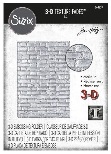 Sizzix - Dossier de gaufrage  3D «Brickwork» 4" x 6"