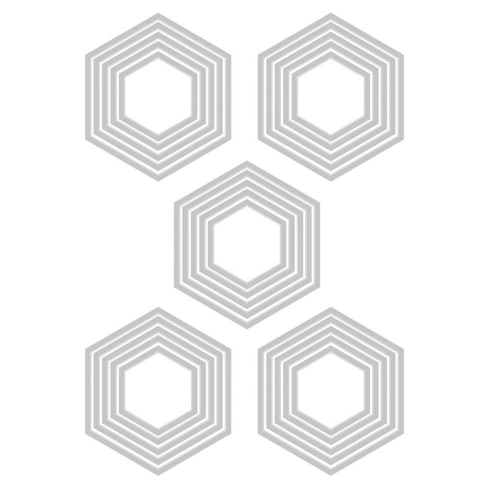 Sizzix - Dies "Stacked Tiles, Hexagons Framelits By Tim Holtz 25/Pk"