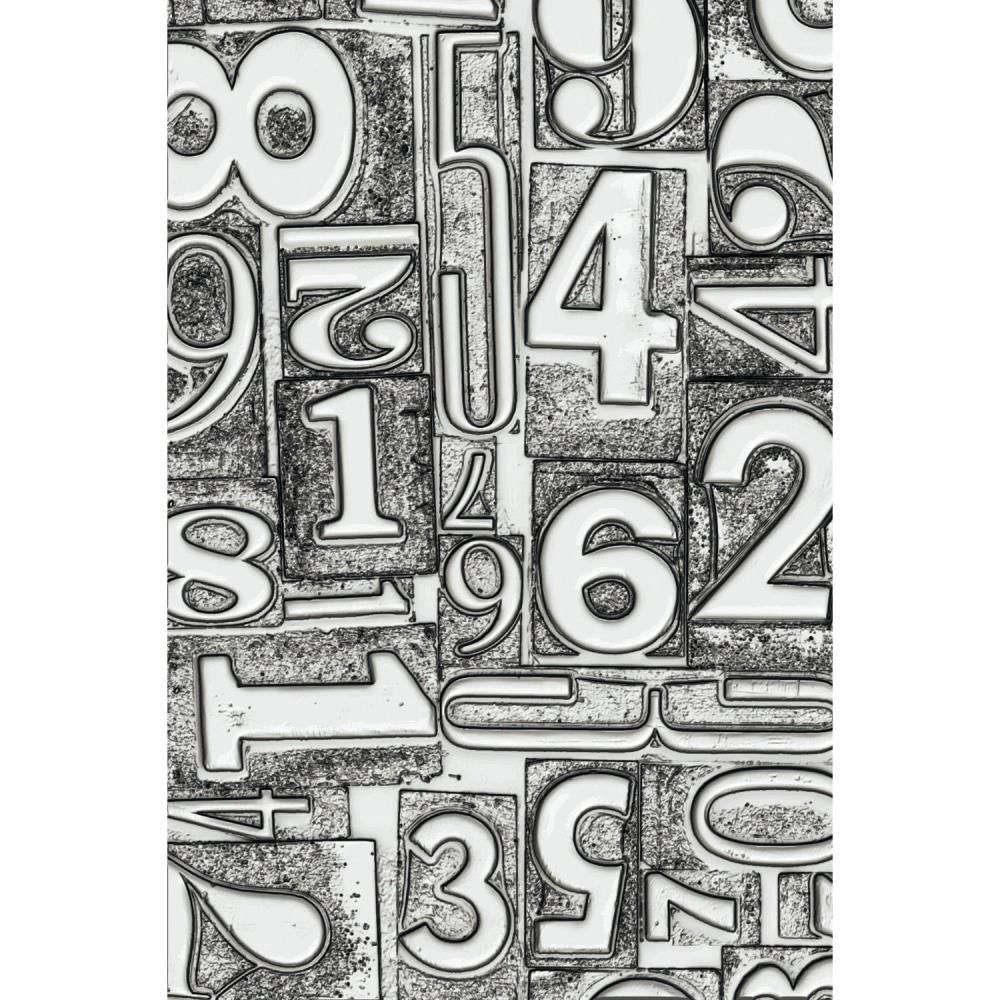 Sizzix - Plaques à embosser 3D de Tim Holtz «Numbered» 4.25" x 6.25"