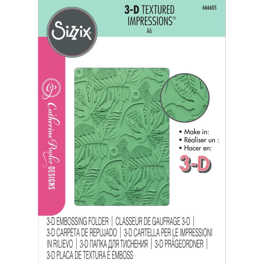 Sizzix - Dossier de gaufrage 3D «Jungle Textures» 4" x 6"