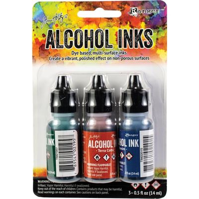 Ranger - Alcohol Ink couleur «Bottle / Terra-Cotta / Denim»