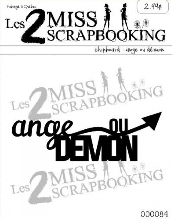 Les 2 Miss scrapbooking - Chipboard «Ange ou démon»