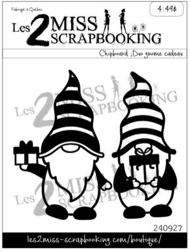 Les 2 Miss scrapbooking - Chipboard «Duo gnome cadeaux»