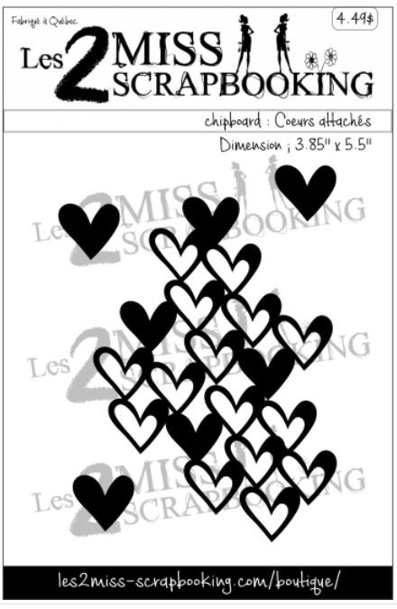 Les 2 Miss scrapbooking - Chipboard «Coeurs attachés»