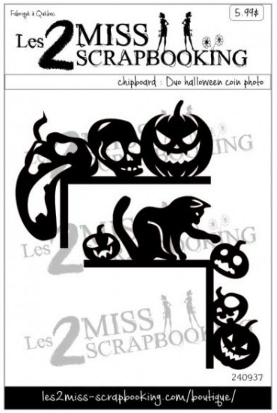 Les 2 Miss scrapbooking - Chipboard «Duo Halloween coin photo»