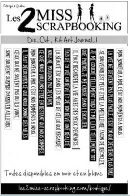 Les 2 Miss scrapbooking - Éphéméra «Kit Art Journal 1»