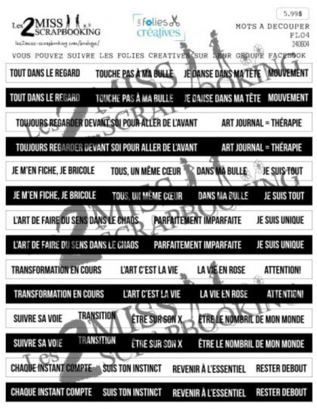 Les 2 Miss scrapbooking - Éphéméra «Mots à découper» FL04
