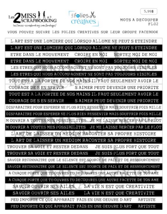 Les 2 Miss scrapbooking - Éphéméra «Mots à découper» FL02