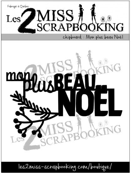 Les 2 Miss scrapbooking - Chipboard «Mon plus beau noël»