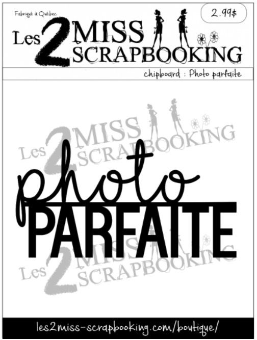Les 2 Miss scrapbooking - Chipboard «Photo parfaite»