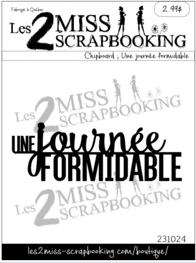 Les 2 Miss scrapbooking - Chipboard «une Journée formidable»