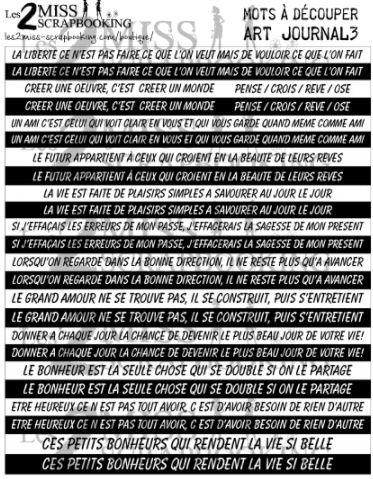 Les 2 Miss scrapbooking - Éphéméra «Art Journal 3»