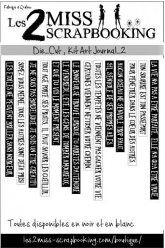 Les 2 Miss scrapbooking - Éphéméra «Kit Art Journal 2»