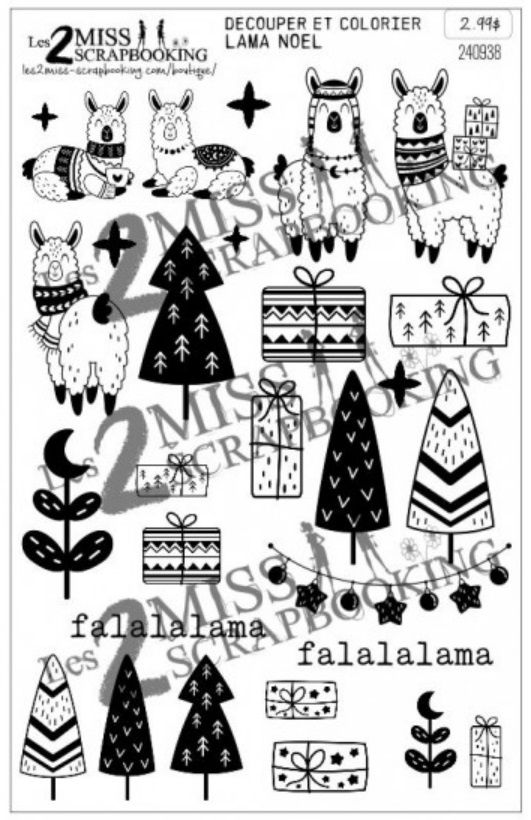 Les 2 Miss scrapbooking - Éphéméra «Lama Noël»