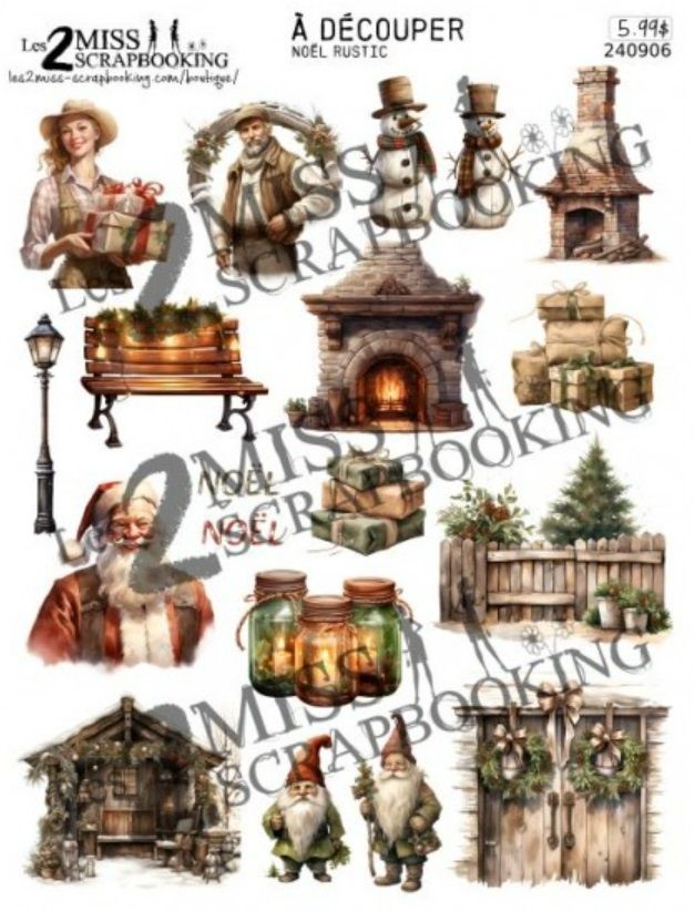 Les 2 Miss scrapbooking - Topper Noël rustic