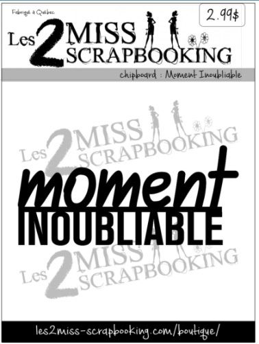 Les 2 Miss scrapbooking - Chipboard «Moment inoubliable»