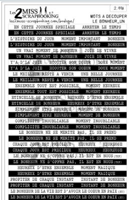 Les 2 Miss scrapbooking - Éphéméra «Le bonheur un»