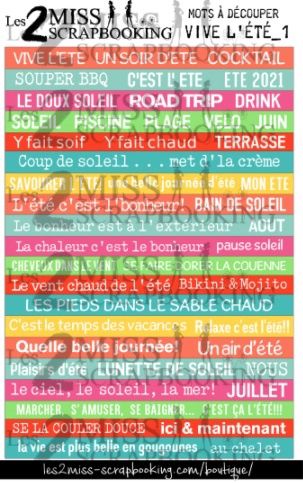 Les 2 Miss scrapbooking - Éphéméra «Vive l'été 1 Rainbow»