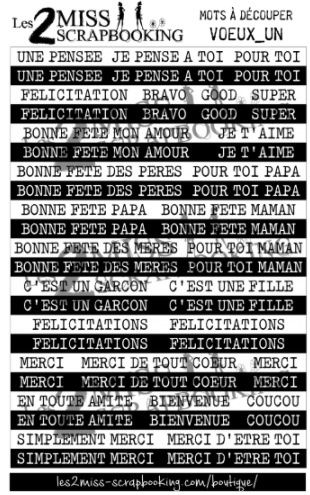 Les 2 Miss scrapbooking - Éphéméra «Voeux un»