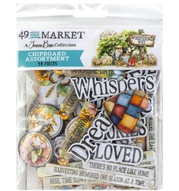 49 and Market - Éphémèras mots en chipboard Whispering Way