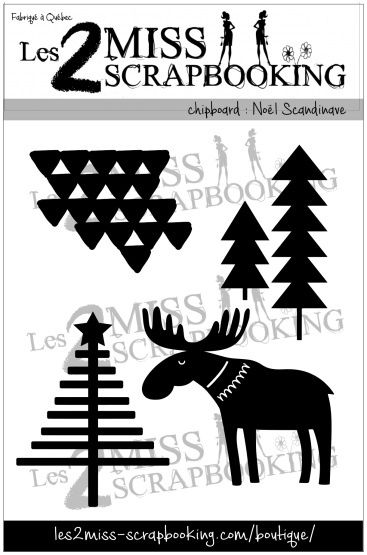 Les 2 Miss scrapbooking - Chipboard «Noël scandinave» 5 pcs