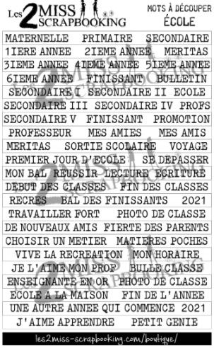 Les 2 Miss scrapbooking - Éphéméra «École blanc»