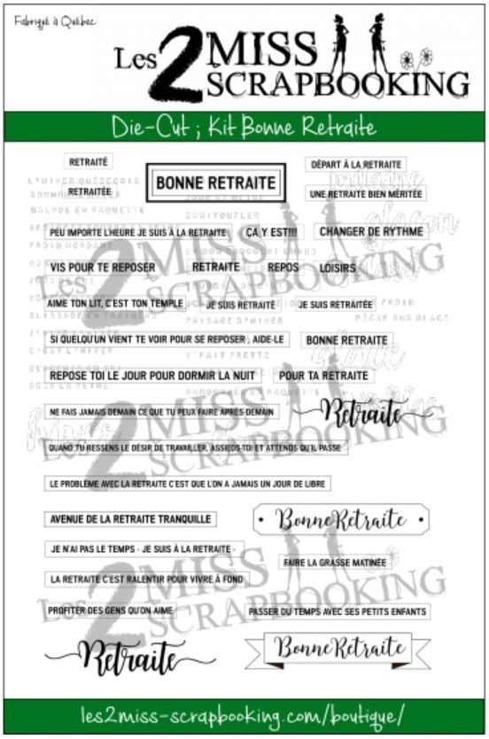 Les 2 Miss scrapbooking - Éphéméra «Kit Bonne retraite»