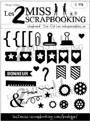 Les 2 Miss scrapbooking - Éphéméra «Les indispensables un»