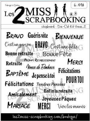 Les 2 Miss scrapbooking - Éphéméra «Kit Voeux 2» fond blanc