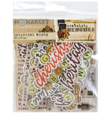 49 and Market - Éphémèras mots en chipboard Nostalgic Memories