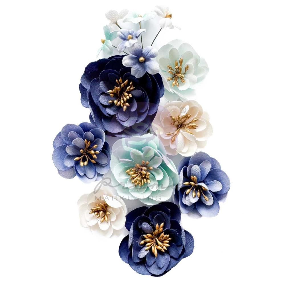 Prima Flowers - Collection Mulberry Paper «A Mermaid's Tale/Water Florals» 9 pièces