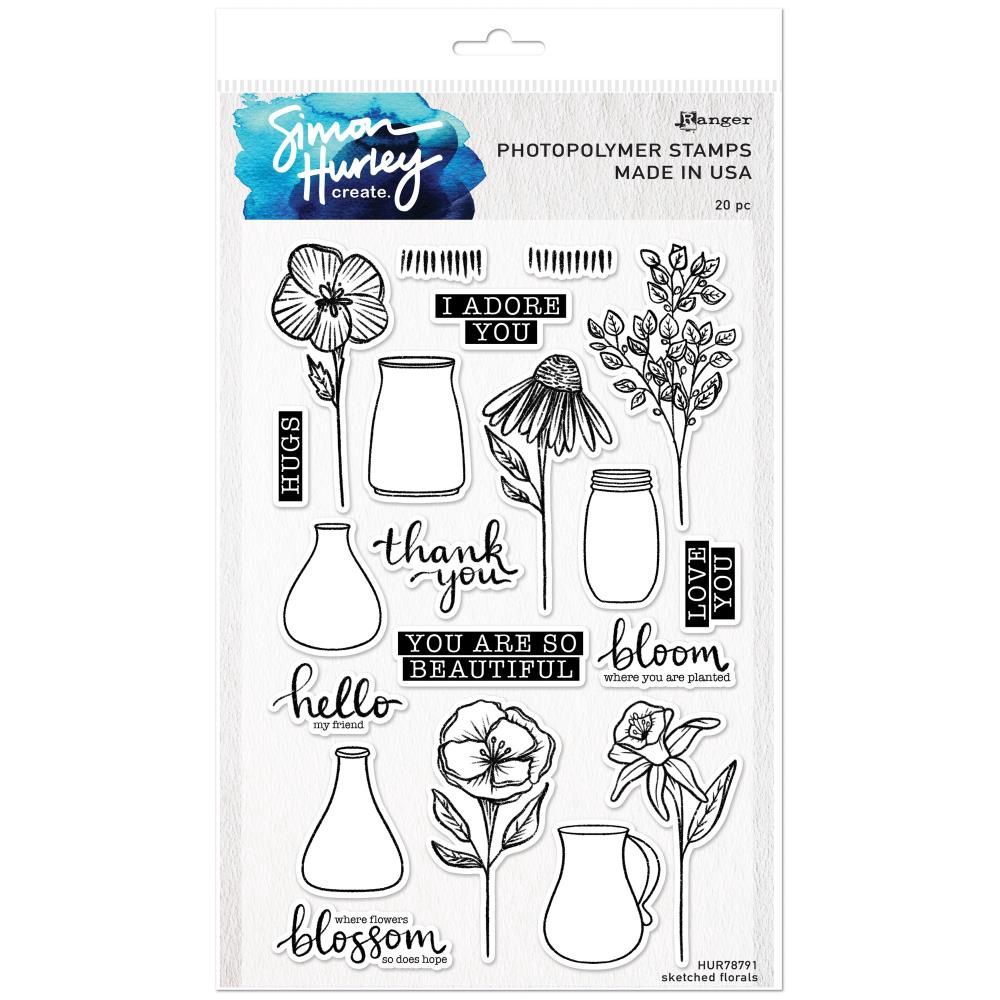 Ranger- Simon Hurley - Estampes «Sketched Florals» 20pcs