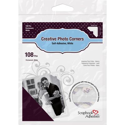 Scrapbook Adhésive - «Photo Corners-blanc» 108 pièces