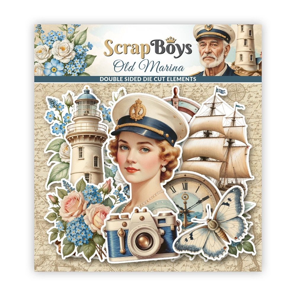 ScrapBoys - Éphéméras «Old Marina» 42 pcs