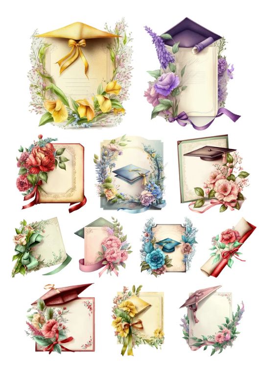 Simply Stated Design - Éphéméras «Commencement Diplomas Ephemera» 12 pièces
