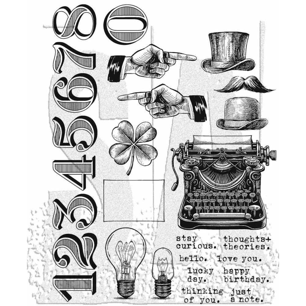 Tim Holtz - Stamper's Anonymous Cling Stamps «Curiosity Shop» 20 pièces