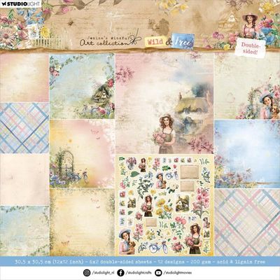 Studio Light - Collection de papiers Jenine's Mindful Art «Wild And Free No. 182» 12"X12" 12 feuilles