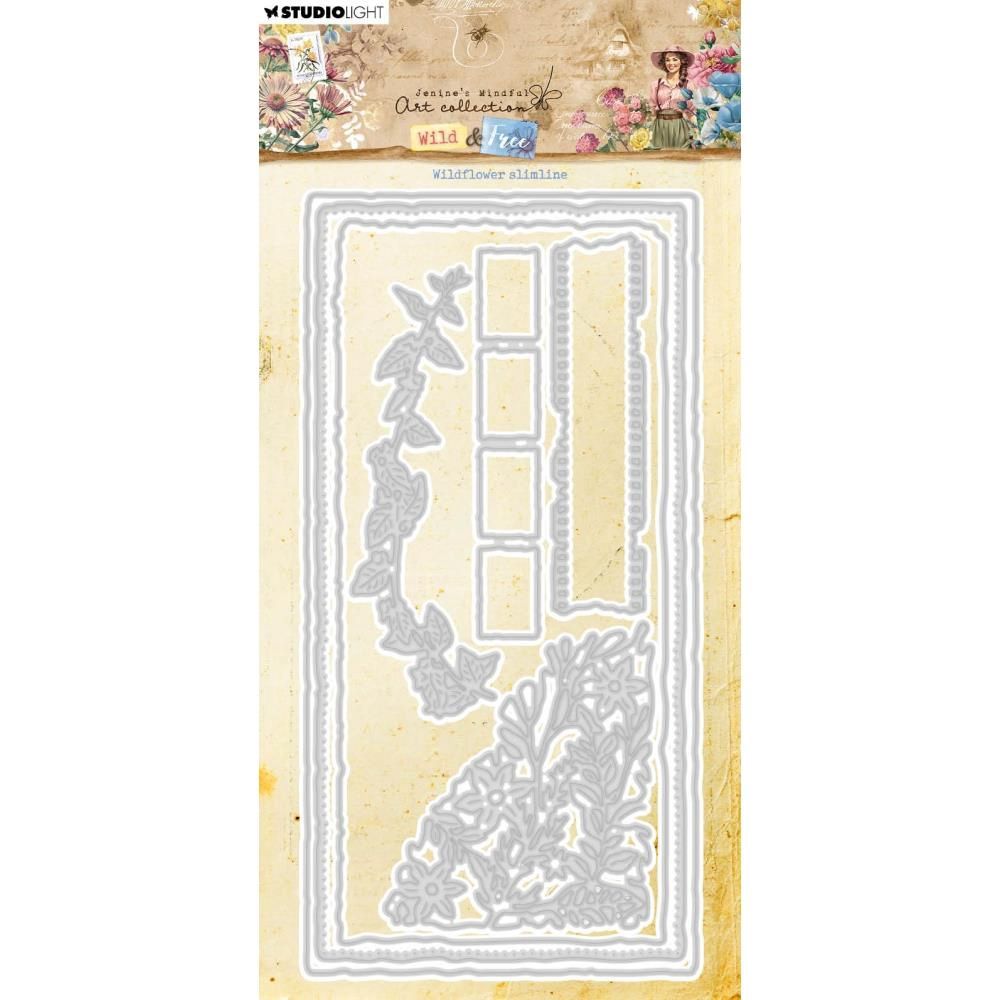 Studio Light - Dies de la colletion Jenine's Mindful Art Wild &amp; Free «Wildflower Slimline » #828
