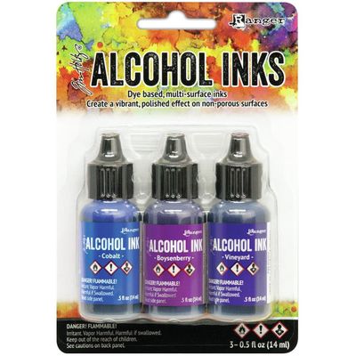 Ranger - Alcohol Ink couleur Cobalt / Boysendberry / Vineyard