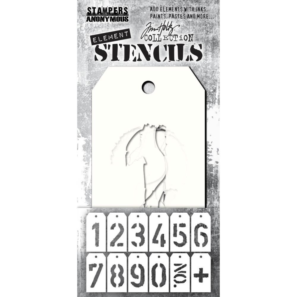 Tim Holtz - Mini Stencil «Element Number Tags»