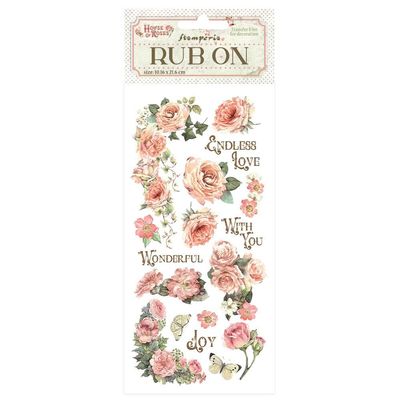 Stamperia - Rub-On de la collection House Of Roses «Writings»