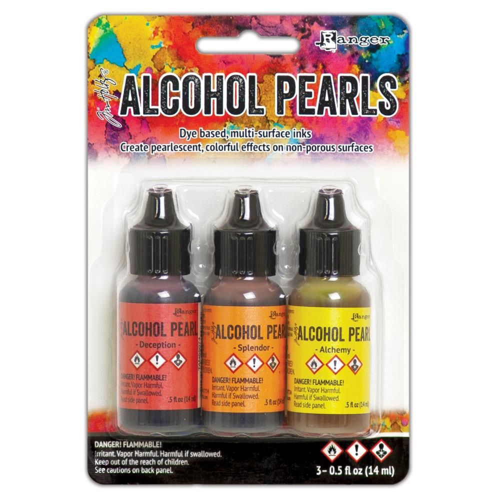 Tim Holtz - Ensemble «Alcohol Inks Pearls #1» couleur Deception / Splendor / Alchemy