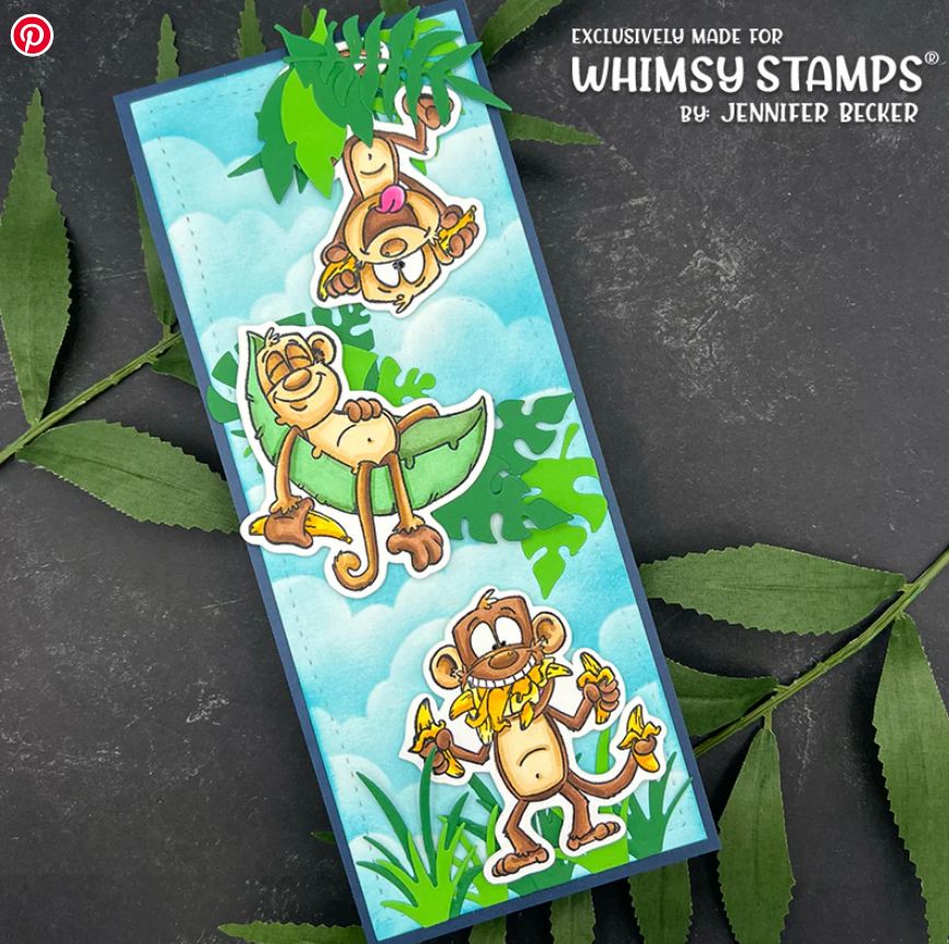Whimsy Stamps- Estampe «Banana Bunch» 12 estampes