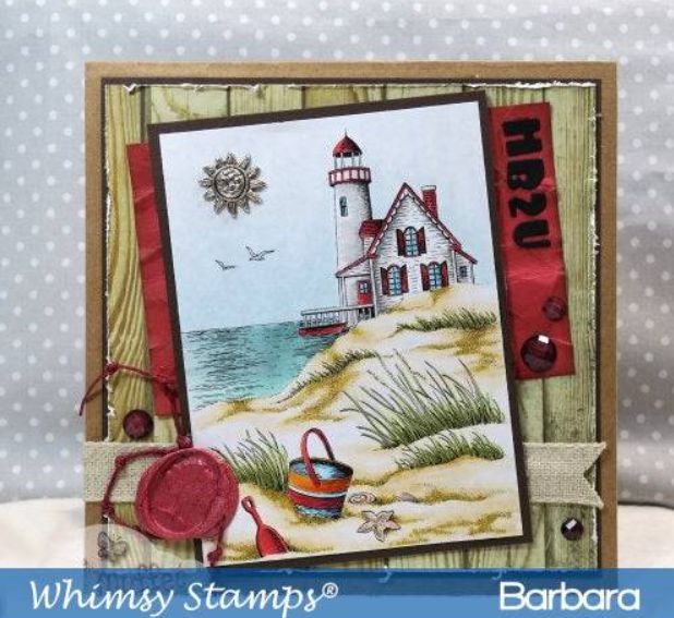 Whimsy Stamps- Estampe «Beach Scene» 1 estampe