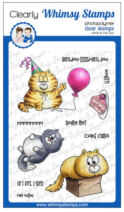 Whimsy Stamps - Étampes «Cat Me-Wow Birthday»