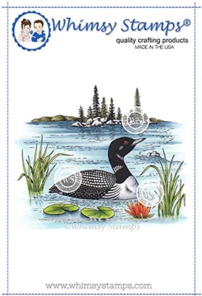 Whimsy Stamps- Estampe «Loon Scene» 1 estampe