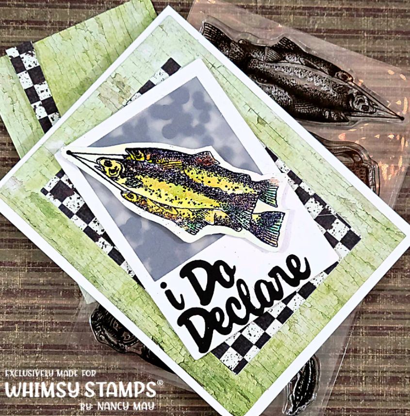 Whimsy Stamps- Estampe «Fishing Fanatics» 7 estampes