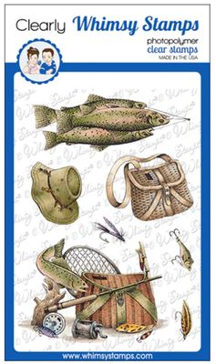 Whimsy Stamps - Étampes «Fishing Fanatics»