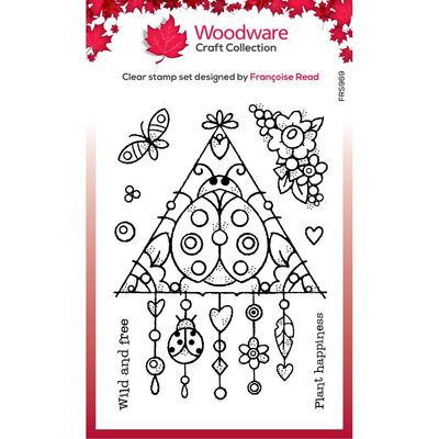 Woodware Craft Collection - Étampe «Ladybird Dreamcatcher» 8 pcs